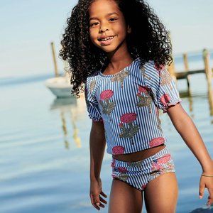 Pink Chicken Lexi Tankini - Blush Marigold Stripe